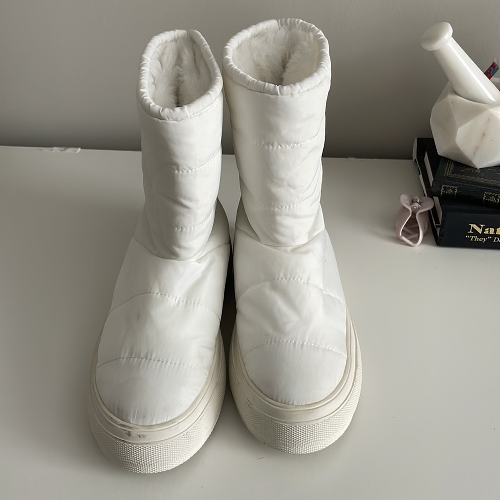 J/Slides Puffer Fur Waterproof Platform Boots - Picture 4 of 4